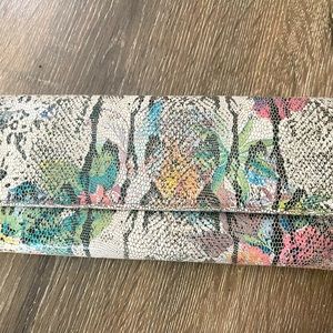 Beautiful leather snakeskin multicolor HOBO wallet